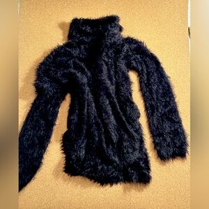 KIIND OF - FAUX FUR TURTLENECK - BLACK - Sz S